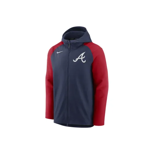 nike x MLB Игрок Куртки Пальто Atlanta Braves Мужской Морской Синий