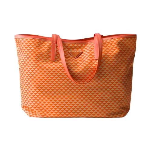 PRADA Переработанный нейлон Тоут Сумка Сумка для покупок Сумка на плечо Женская Апельсин