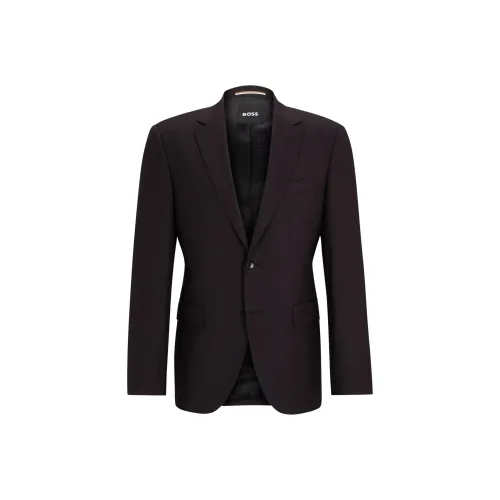 Hugo Boss Регулярный крой Куртка в микро-узоре Смесовая шерсть Бизнес-костюм Мужской Темно-фиолетовый