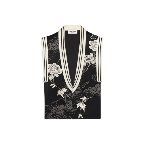 SAINT LAURENT FW22 Жилет Пальто Мужской Черный Белый