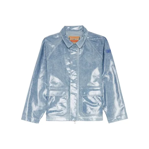 DIESEL Blue Men's Denim Jackets DIESEL Синий Мужской Джинсовые Куртки