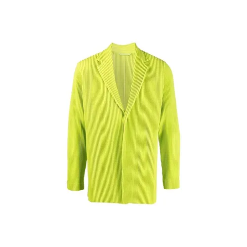 Homme Plissé Issey Miyake Бизнес-костюм Пальто Мужской Зеленый