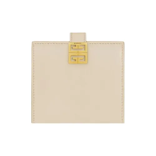 GIVENCHY 4G Телячья кожа Кошелек Маленький Женские Естественный Бежевый