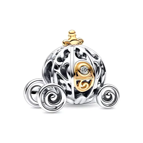 Pandora Disney 100th Anniversary Стерлинговое серебро 925 пробы с 14K золотом, синтетический ромб, ювелирные аксессуары, серебряный, женские