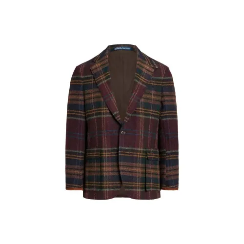 Polo Ralph Lauren The Rl67 Клетчатый Шерсть Твид Куртка Бизнес Костюм Пальто Мужской Многоцветный
