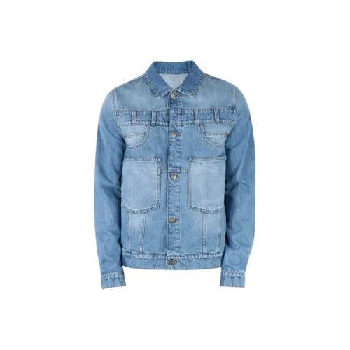 BALMAIN Blue Men's Denim Jackets BALMAIN Синий Мужские Джинсовые Куртки