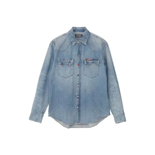 HYSTERIC GLAMOUR Светлый Индиго Мужские Джинсовые Куртки