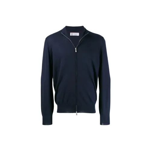 BRUNELLO CUCINELLI Темно-синие мужские куртки