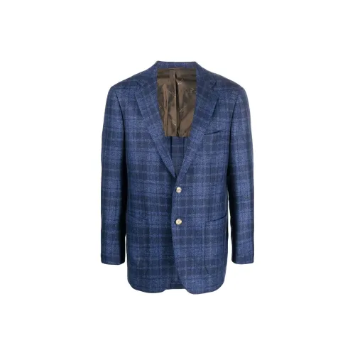 KITON Темно-синий Синий Мужской Деловой костюм