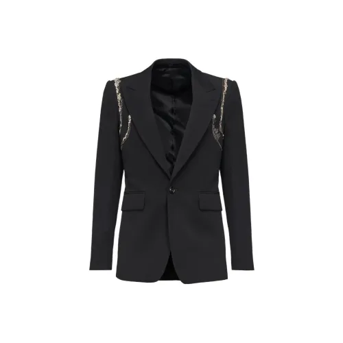 Alexander McQueen FW23 Бизнес-костюм Пальто Мужской Черный