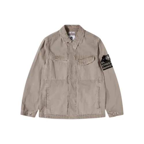 STONE ISLAND x DSM SS24 Куртки Пальто Унисекс Голубой Серый