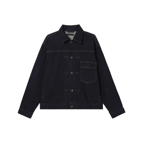 UNIQLO Denim Jacket Unisex Deep Sea Blue UNIQLO Деним Куртка Унисекс Глубокий Морской Синий