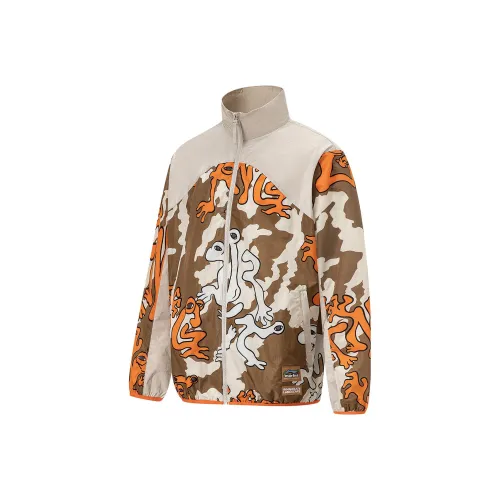 LINING Dawn Gray SABLE Brown Full Print Men's Windbreaker
