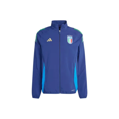 Adidas Tiro 24 ITALYCOMPETITION PRESENTATION Спортивный ретро стиль Воротник-стойка Куртки Мужской Полночный синий