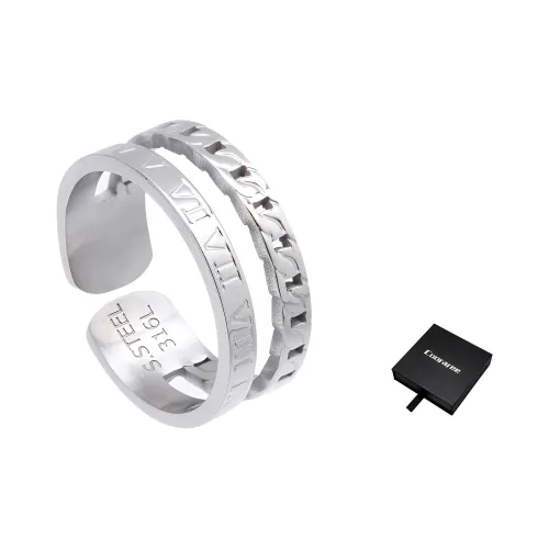 Cooraree Кольца из титанового стального сплава Унисекс Серебряные