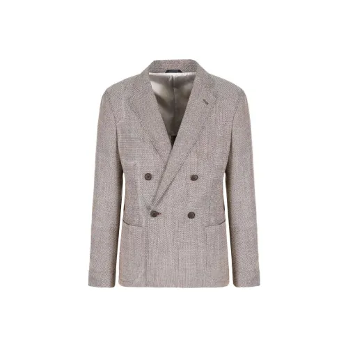 GIORGIO ARMANI SS24 Бизнес-костюм Пальто Мужской Светлый Бежевый