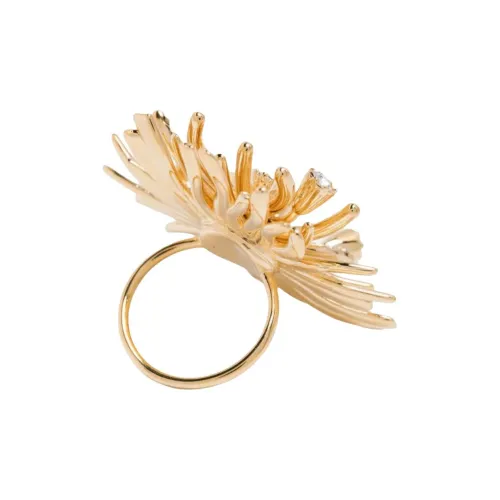 Lanvin Латунь Стекло Crystal Rings Женские Золото