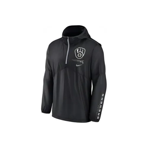 nike x MLB Куртки Пальто MLB Milwaukee Brewers Мужской Черный