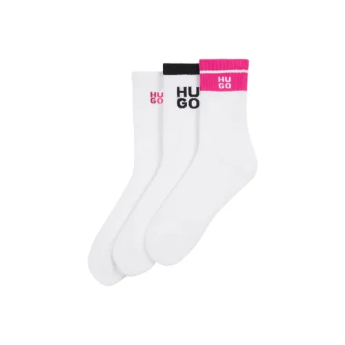 Hugo Boss 3 шт Белые Женские Носки MID до икры