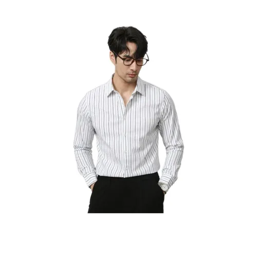 KASHENNUO Рубашка Длинный Рукав Мужская Белая