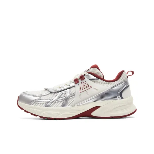 PEAK Амортизация противоскользящий устойчивый к истиранию низкий отскок повседневная беговая обувь мужской белый серебряный красный