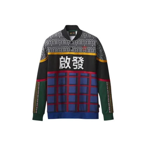 adidas originals TREFOIL CREW Черный/синий/Красный Мужские Свитшоты