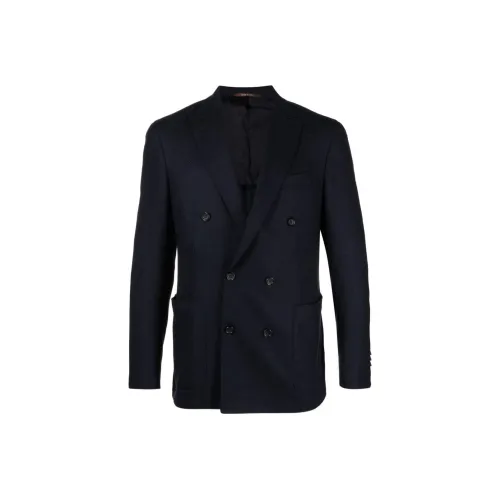 Canali Темно-синий Синий Мужской Деловой Костюм