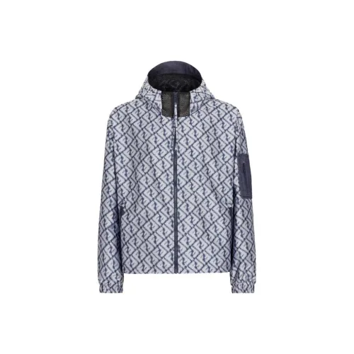 FENDI SS23 Куртки и Пальто Мужской Серебристо-Синий