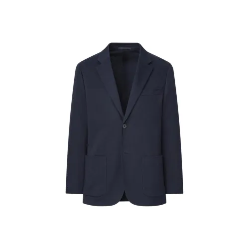 UNIQLO Темно-синий Синий Мужской Деловой костюм