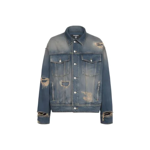 BALMAIN FW22 Denim Jacket Men's Blue