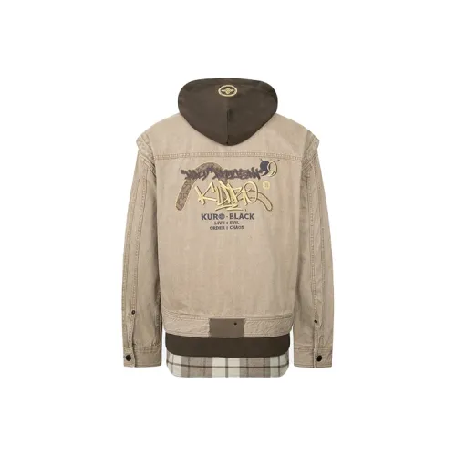 EVISU Земляной тон Мужские Джинсовые Куртки