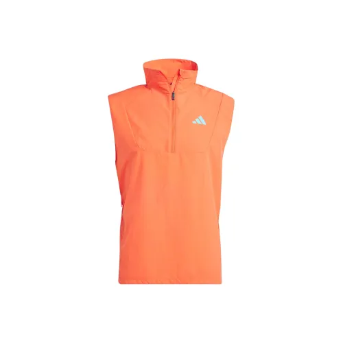 Adidas Adizero Полузастежка Бег Жилет Мужской Оранжевый