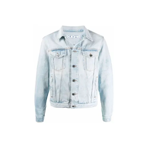 Off Белый FW21 Синий Мужские Джинсовые Куртки