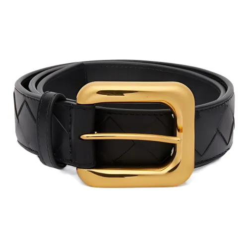 Bottega Veneta Ткани вязаные детали шпилька кожа ремни женский черный ширина 2,5 см