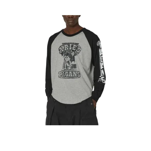 Aries Gray Men's T-Shirts Ариес Серый Мужские Футболки