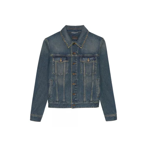 SAINT LAURENT Denim Jacket Men's Vintage Blue SAINT LAURENT Деним Куртка Мужская Винтажный Синий