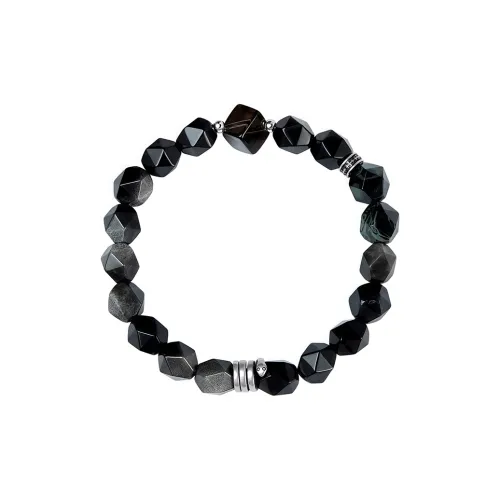 PUENTE Серебряный SHEEN Обсидиан Браслеты Мужской