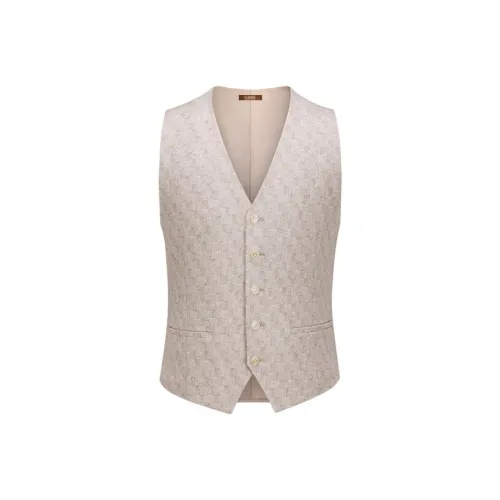 G· Mons Светлый Кофейный Клетчатый Мужской Жилеты