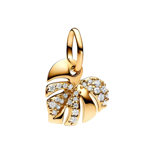 Pandora Золотой Покрытый Медный Серебряный Сплав Синтетический Кубический Цирконий Шармы Подвески Унисекс Золотой
