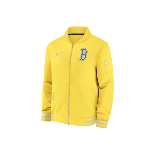 Nike MLB Коллаборация Boston Red Sox Аутентичная Коллекция Куртки и Пальто Boston Red Sox Мужской Золотой