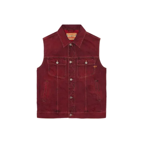 DIESEL Red Men's Denim Jackets DIESEL Красный Мужские Джинсовые Куртки