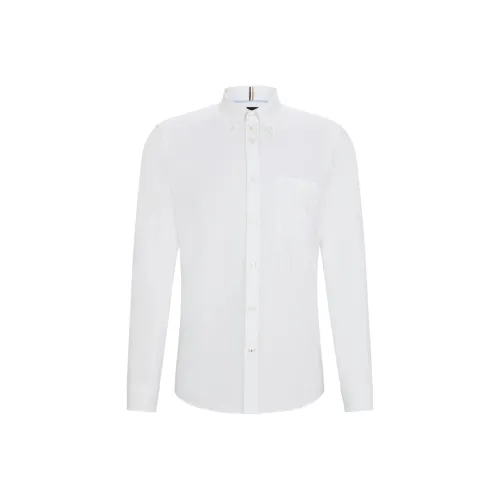 HUGO BOSS Кнопка Down Slim Fit Рубашка Oxford Cotton Shirt Men's White