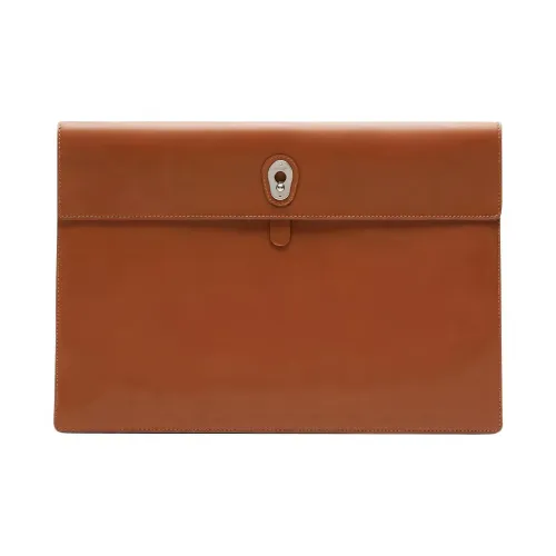 AU DEPART Телячья кожа Клатч Большой Женские Коньячный Коричневый