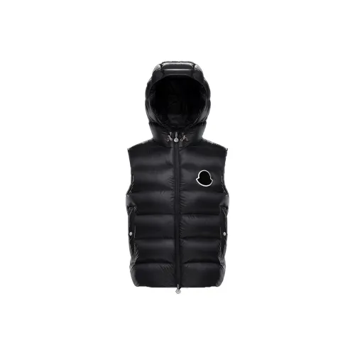 MONCLER Черный Мужской Пуховый жилет
