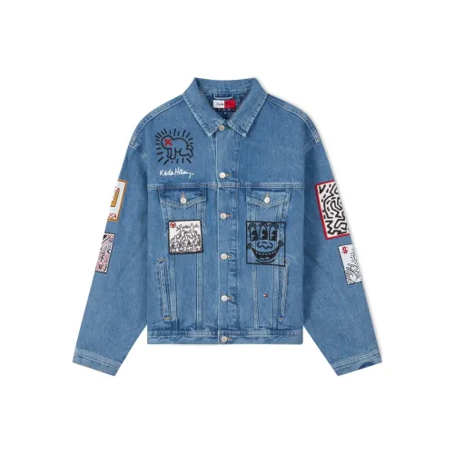 Tommy Hilfiger Tommy Jeans X Keith Haring Co Branded Series Джинсовый синий 1A4 Унисекс Джинсовые куртки