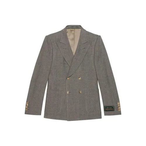 GUCCI Love Parade FW22 Бизнес-костюм Куртка Мужская Серого цвета