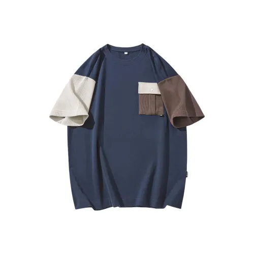 Xiyue T-Рубашка Мужская Циановая Абрикосовая Коричневая