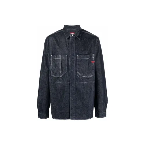 DIESEL Blue Men's Denim Jackets DIESEL Синий Мужской Джинсовые Куртки