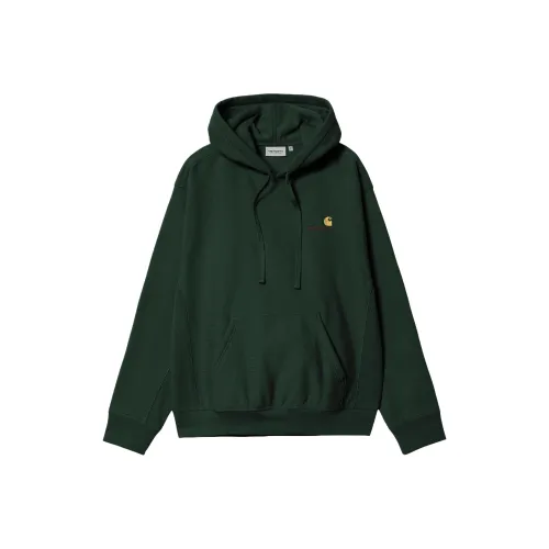 Carhartt WIP SS25 С капюшоном American Script Свитшот Мужской Хвойно-зеленый Цвет