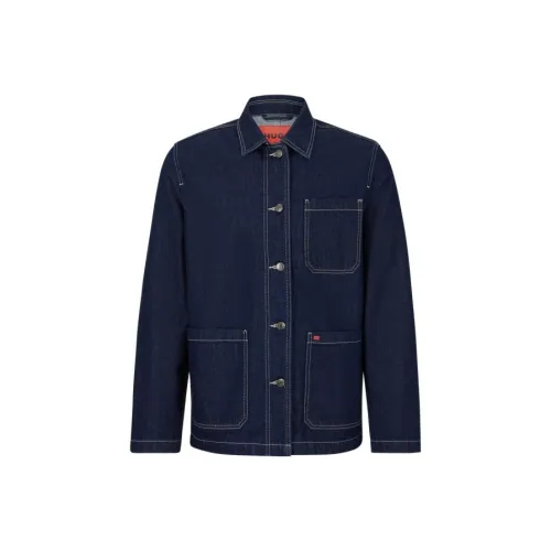 Hugo Boss Blue Men's Denim Jackets Hugo Boss Синий Мужской Джинсовые Куртки